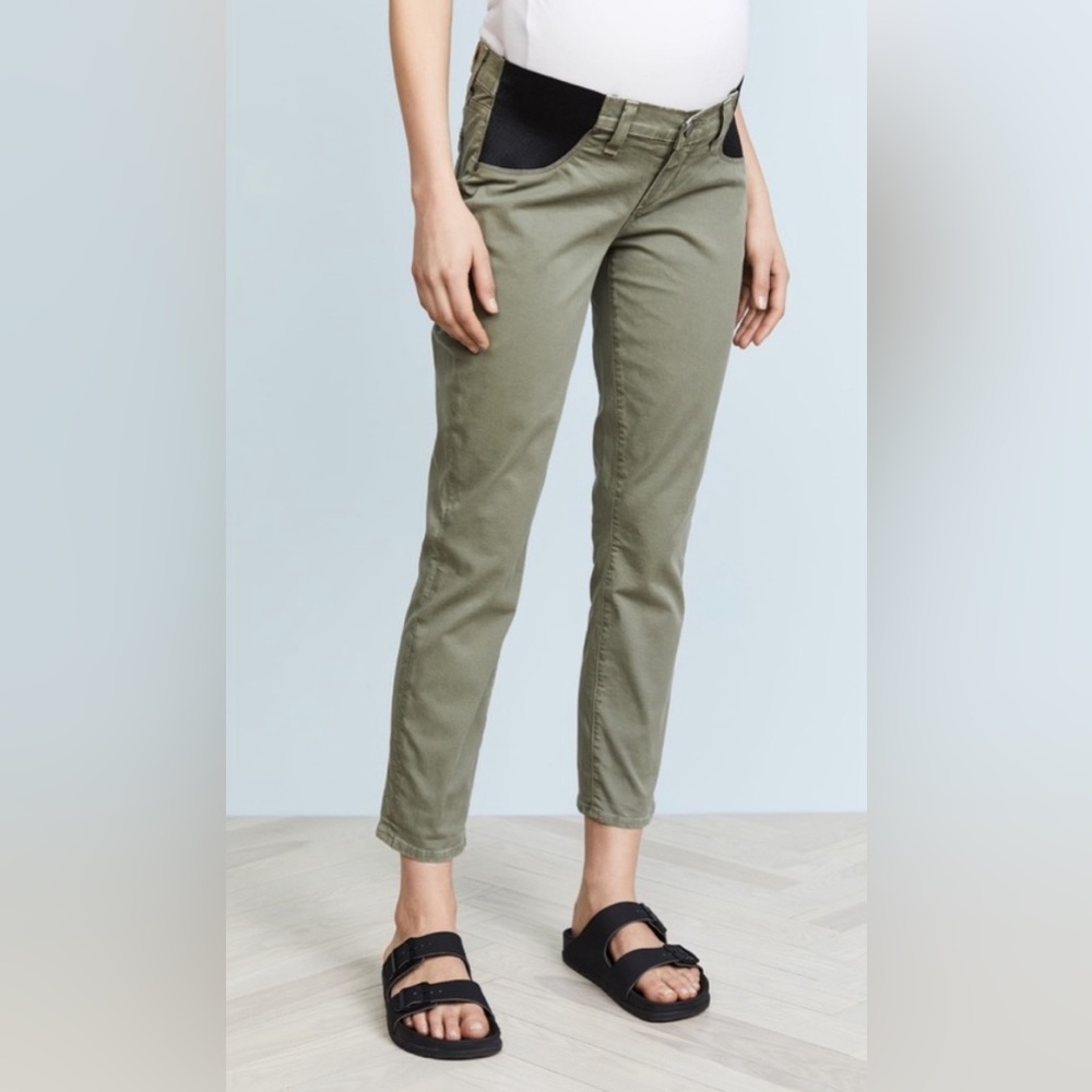Paige Maternity Brigitte Jeans Vintage Green Size 28